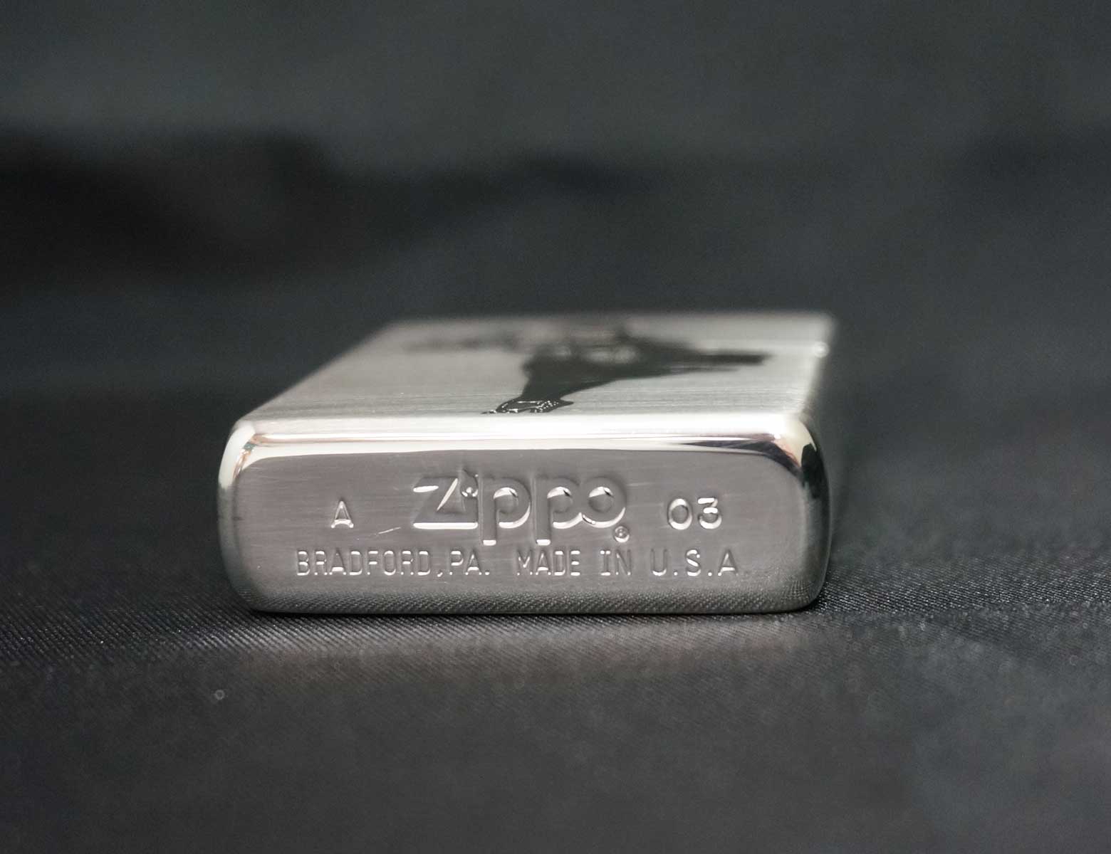 画像: zippo WINDY シルバーサテーナ＆ミラー 2003年製造