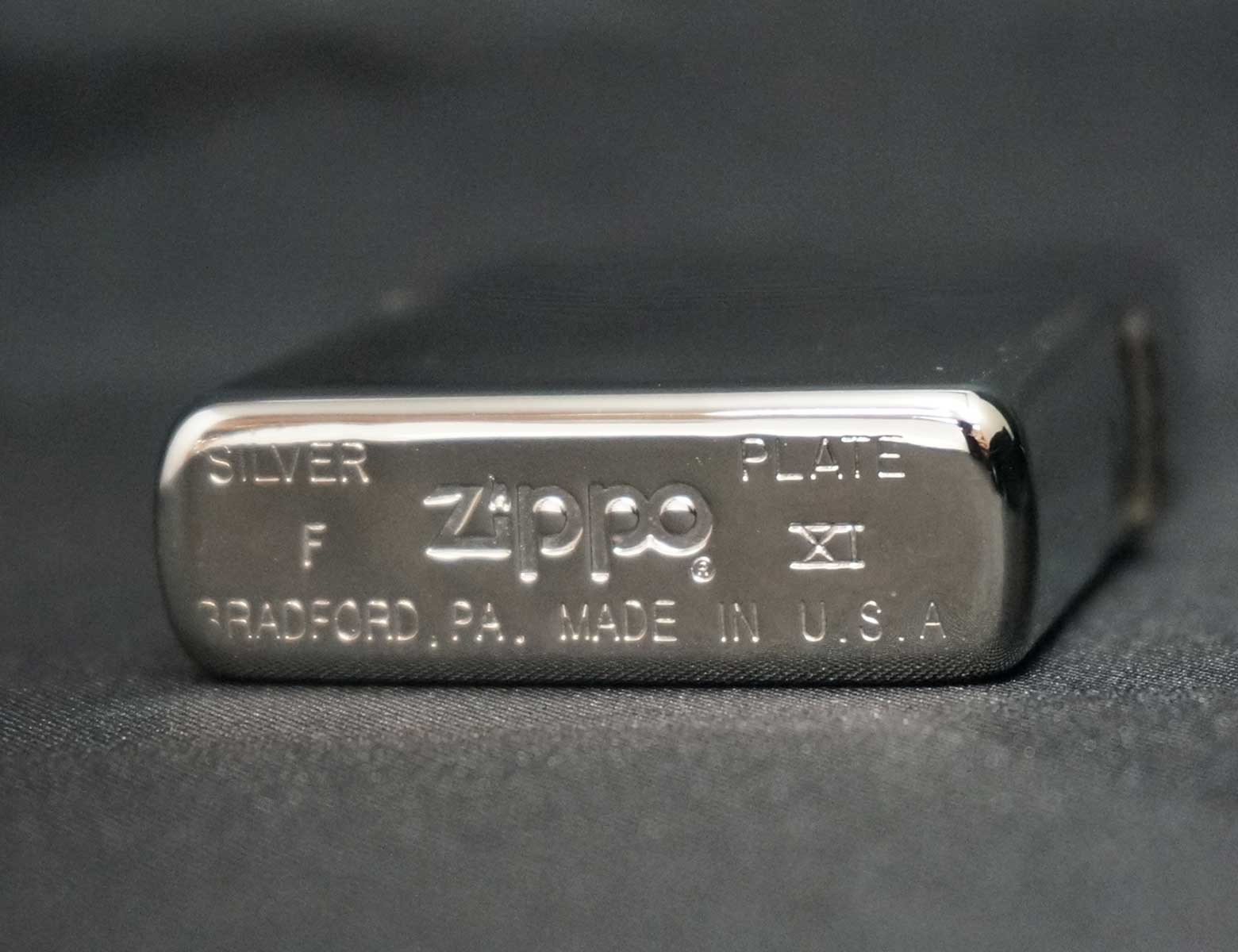 画像: zippo WINDY SILVER PRATE 木箱入り 1995年製造