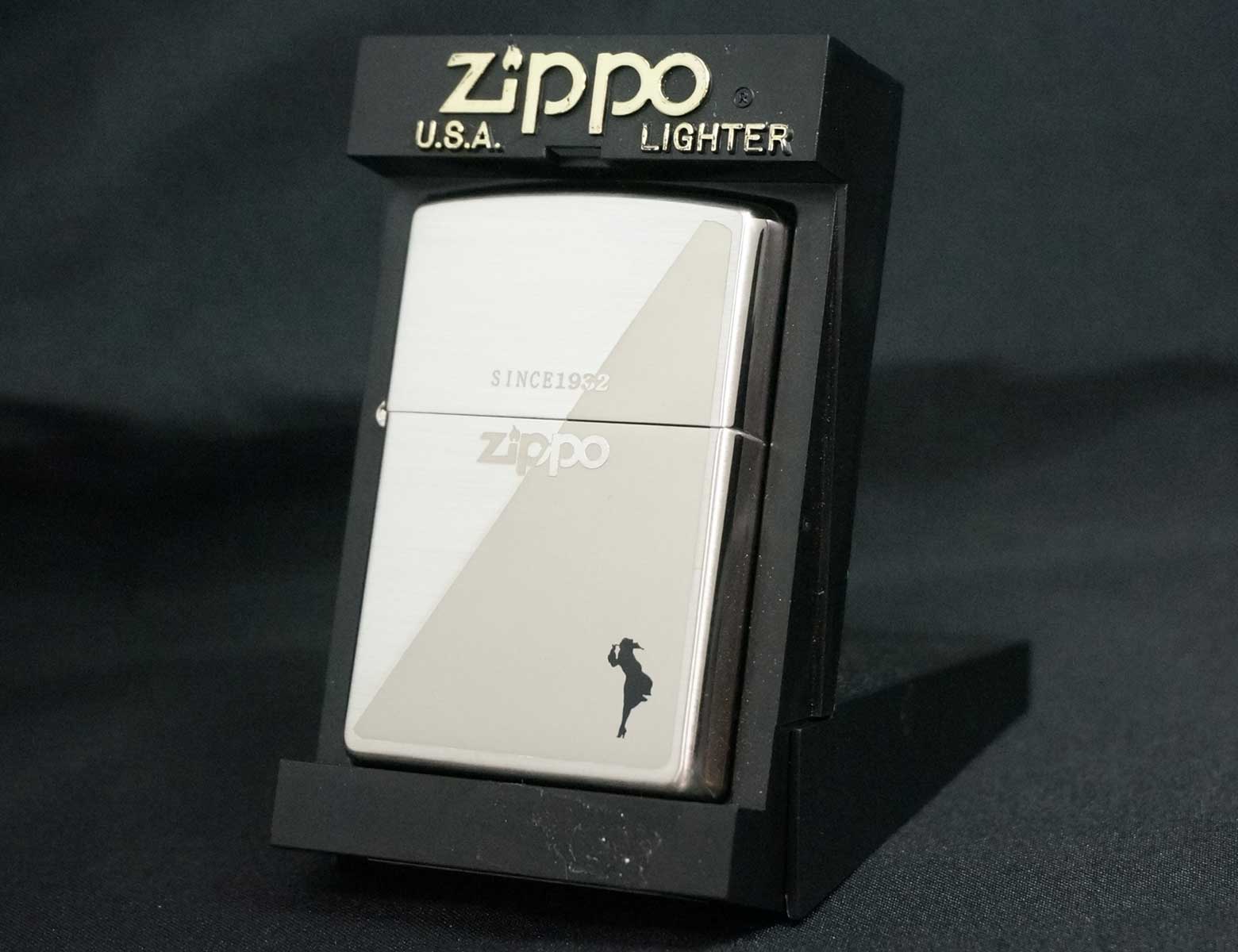 画像: zippo WINDY サテーナ＆ミラー ブラック 2007年製造