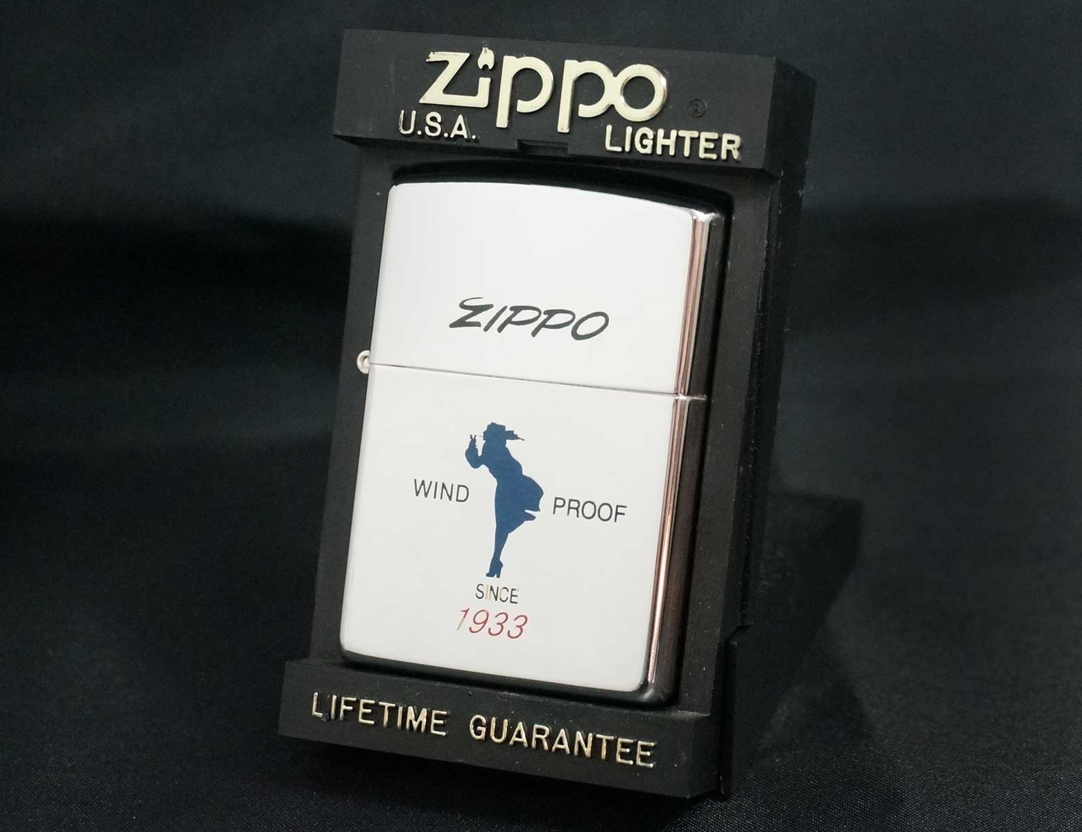 画像: zippo WINDY シルエットプリント シルバーメッキ 1998年製造