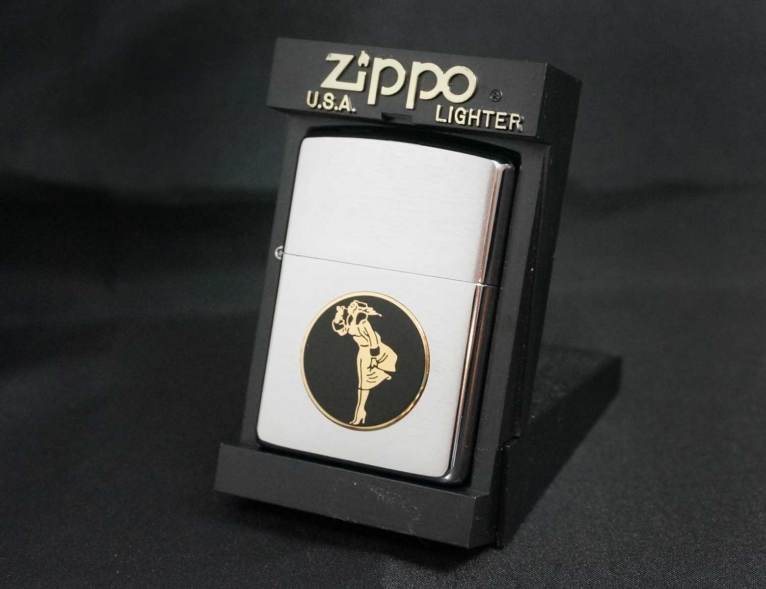 画像: zippo WINDY 黒メタル貼付け #200 2002年製造