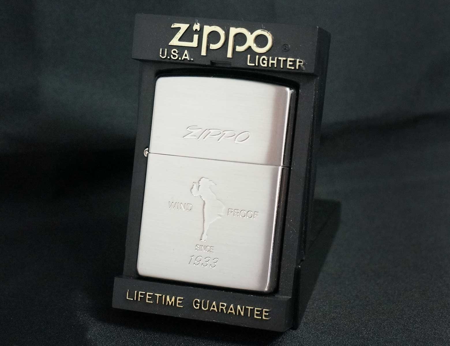 画像: zippo WINDY シルエット シルバーサテーナ 1998年製造