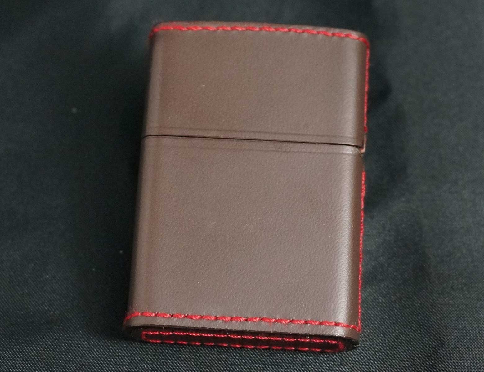 zippo 革巻き 茶 赤ステッチ - zippo-LAND G