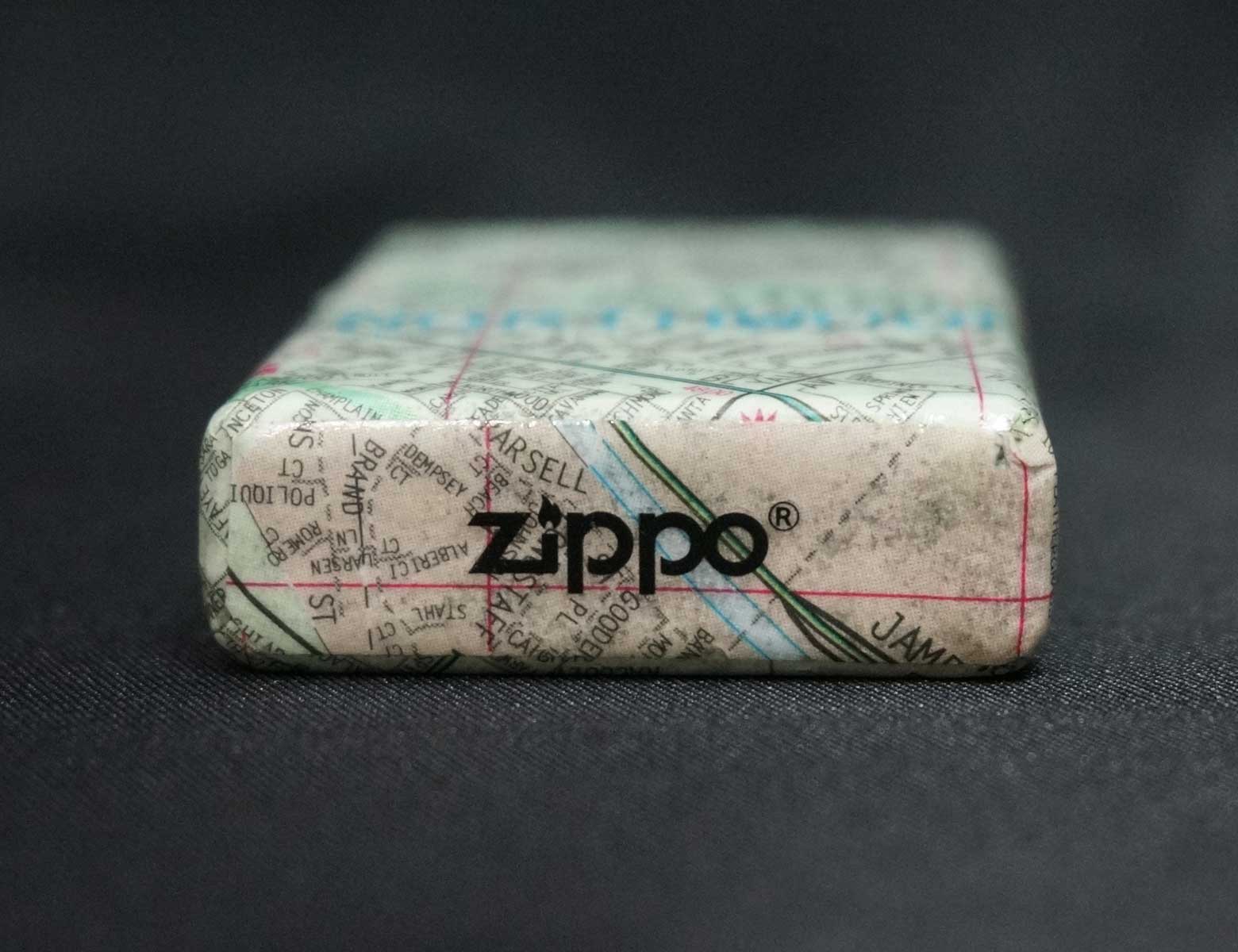 画像: zippo 紙巻 MAP柄 2001年製造