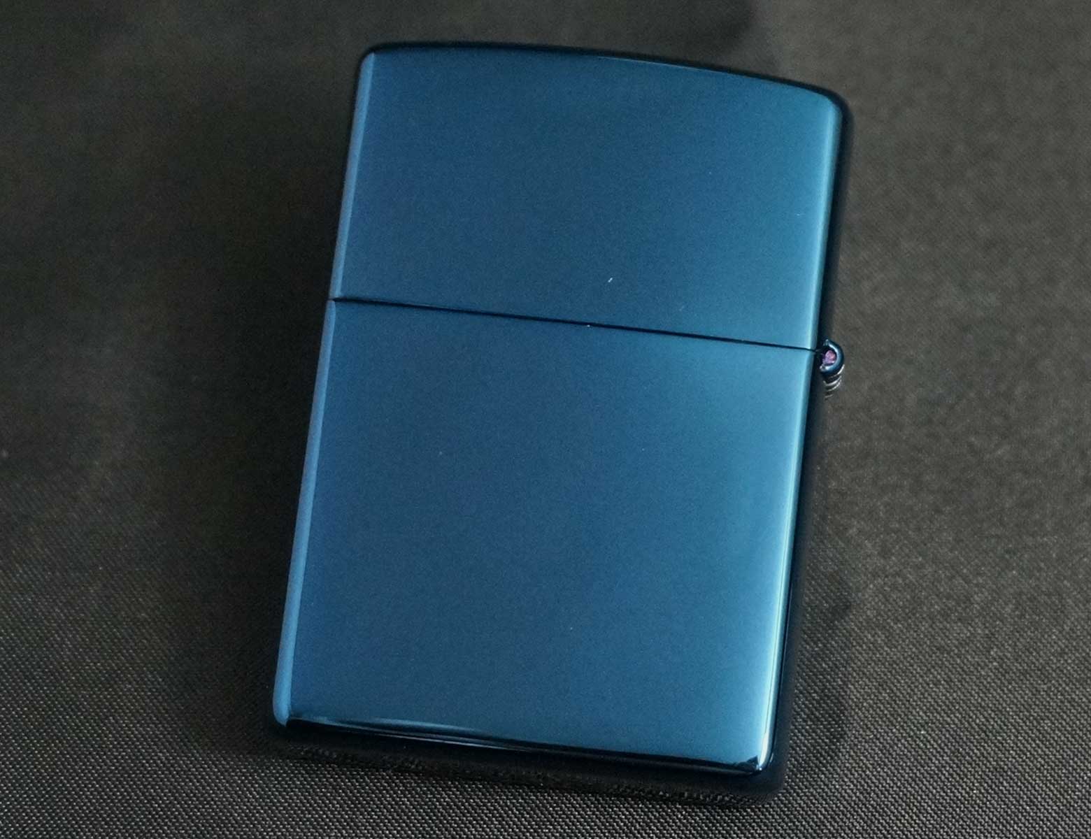 画像: zippo シェルプレート クロス ブルーチタン 2001年製造