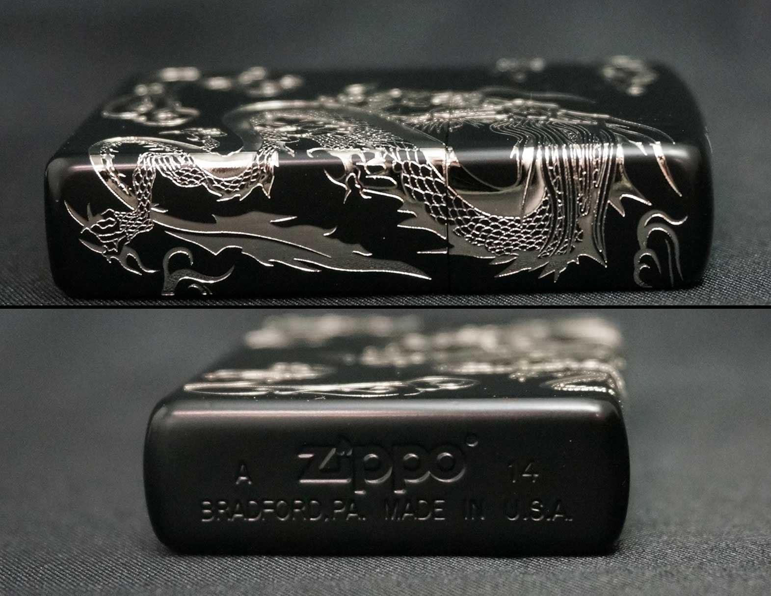 画像: zippo 龍 2面デザイン 銀 2DRG-B