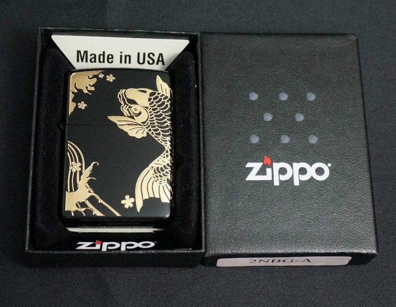 画像: zippo 昇り鯉 2面デザイン 金 2NBG-A