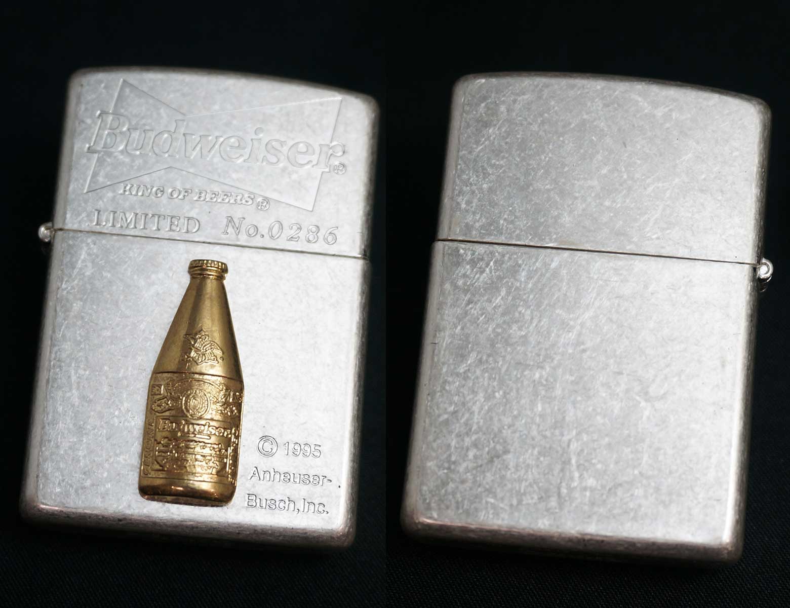 画像: zippo Budweiser バレル加工 GD 1995年製造