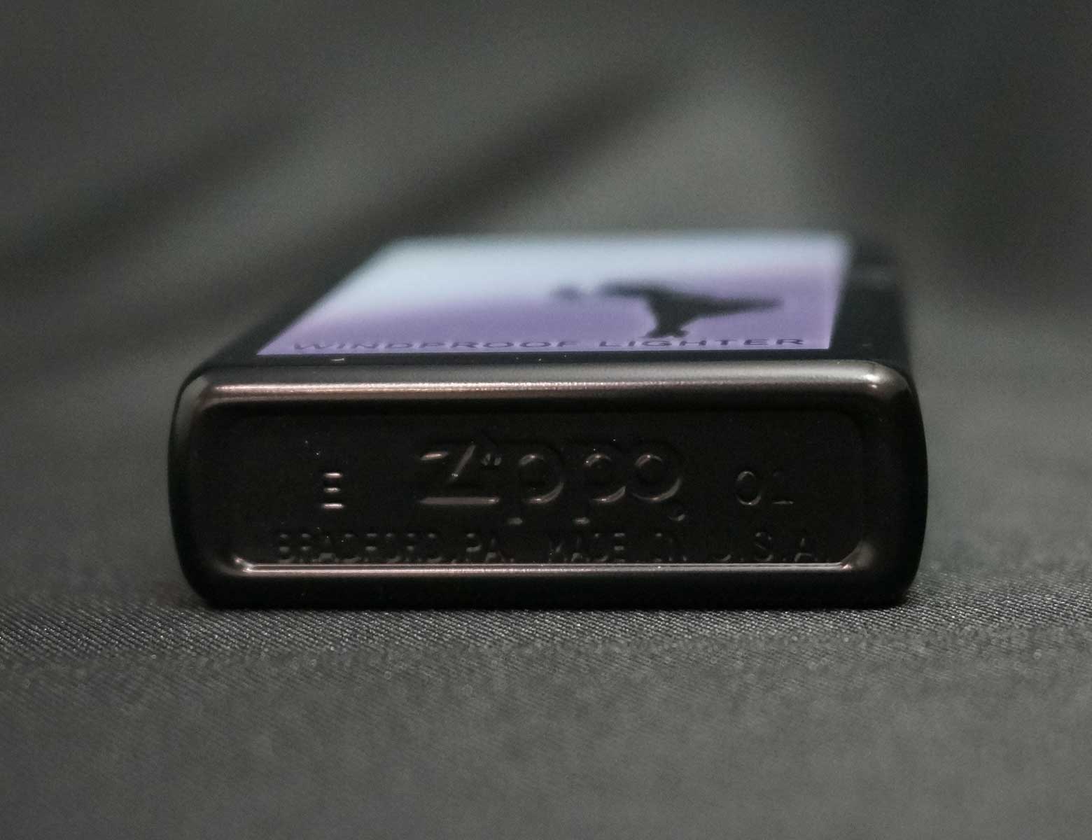 画像: zippo WINDY 黒マット パープル 2001年製造