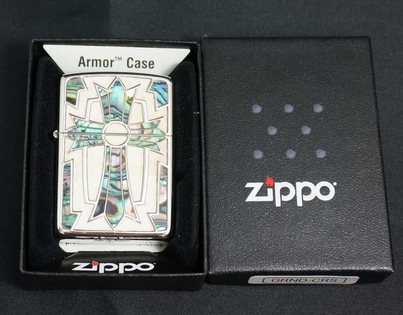 画像: zippo ARMOR 両面貝張り クロス 