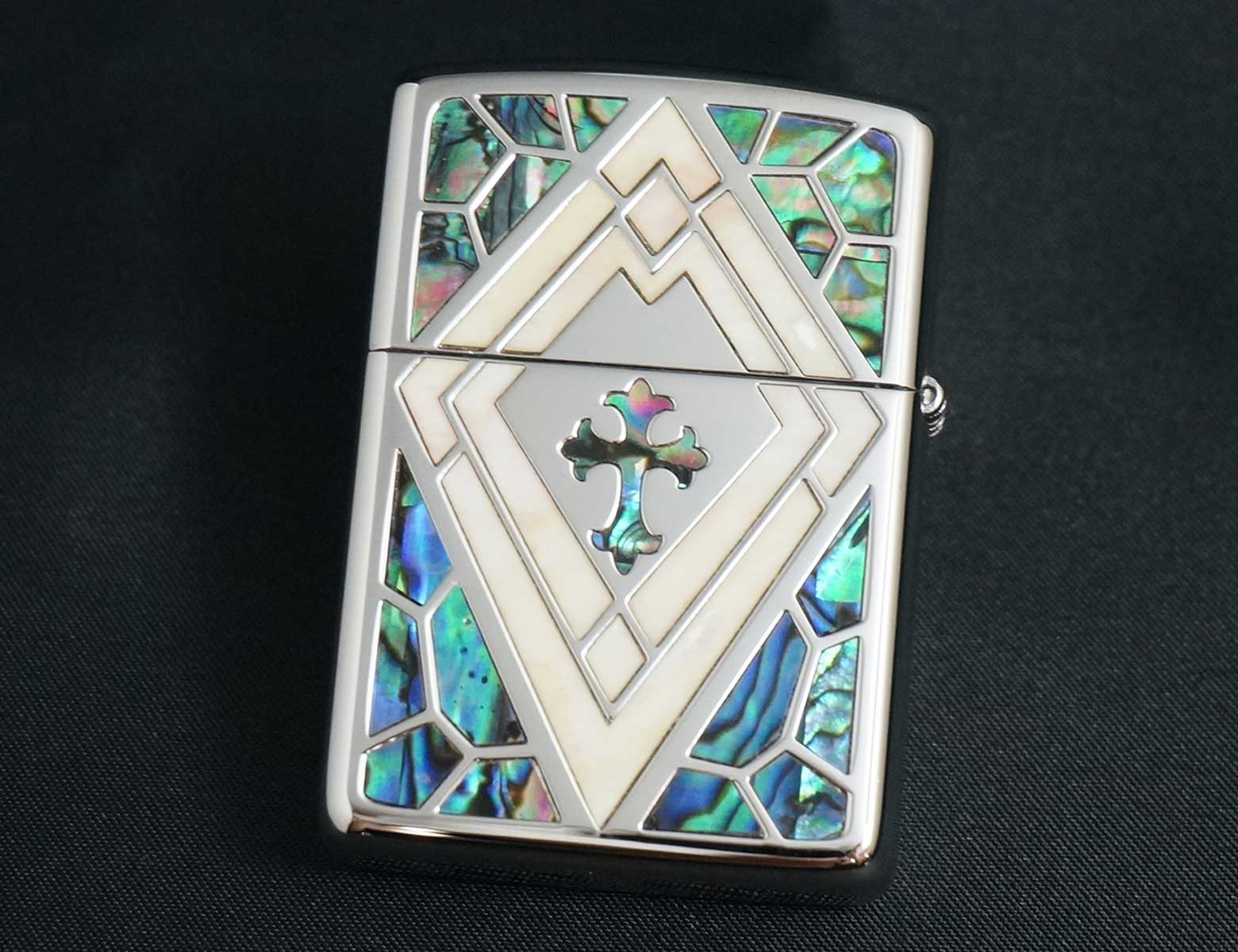 画像: zippo ARMOR 両面貝張り クロス 