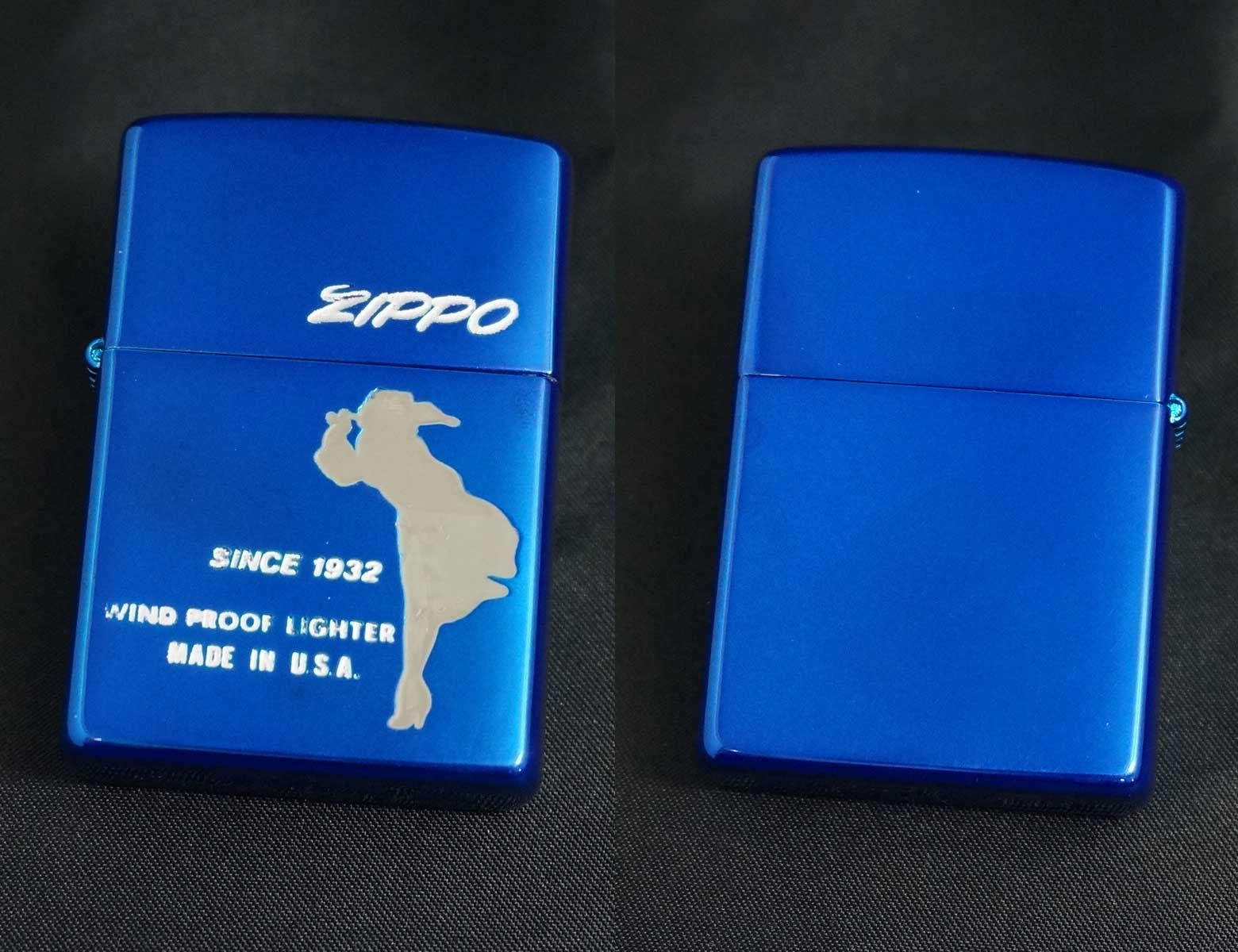 画像: zippo WINDY ブルーイオン 特製木箱入 B 1999年製造