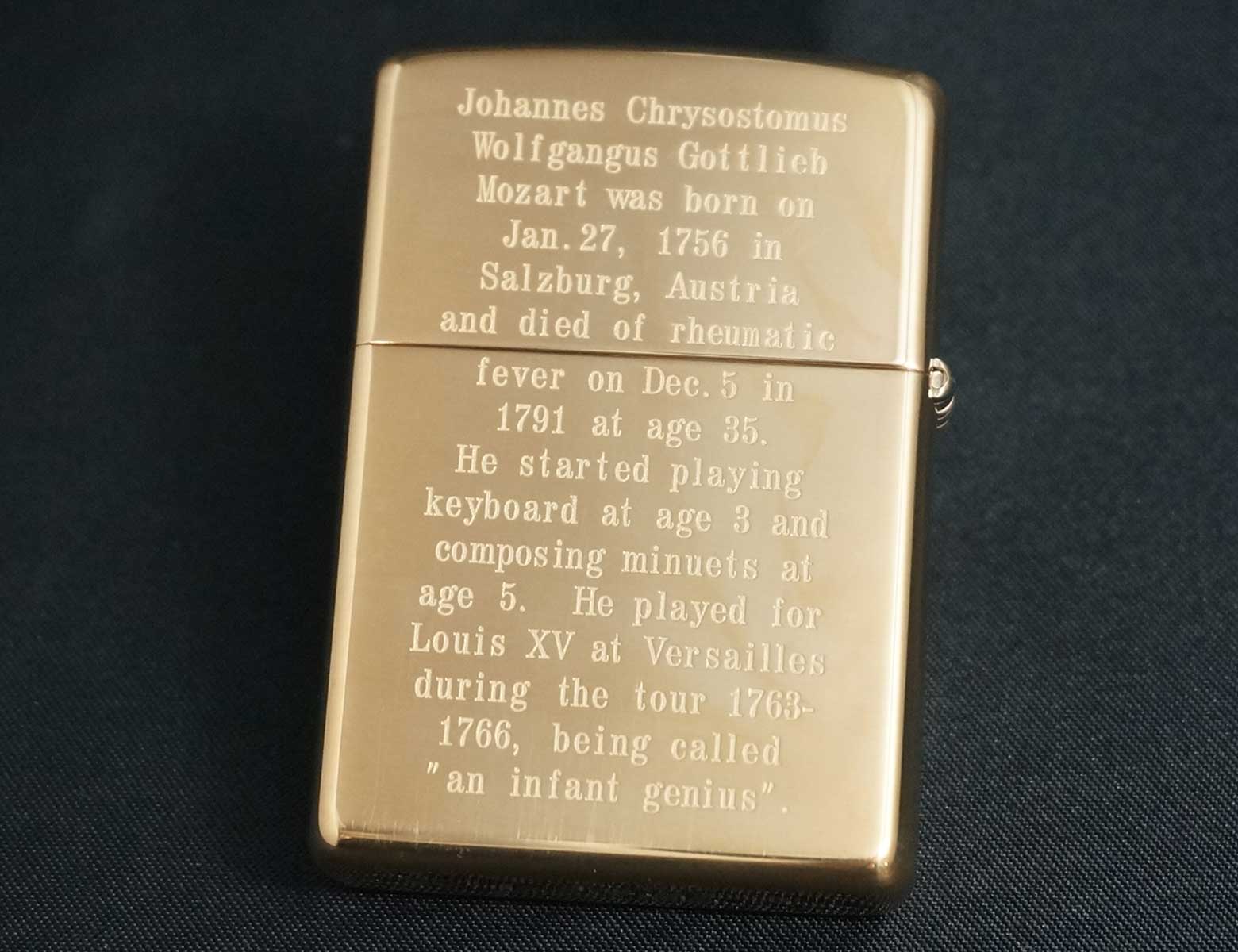 画像: zippo MOZART（モーツァルト）生誕250周年記念 ブラス 2006年製造