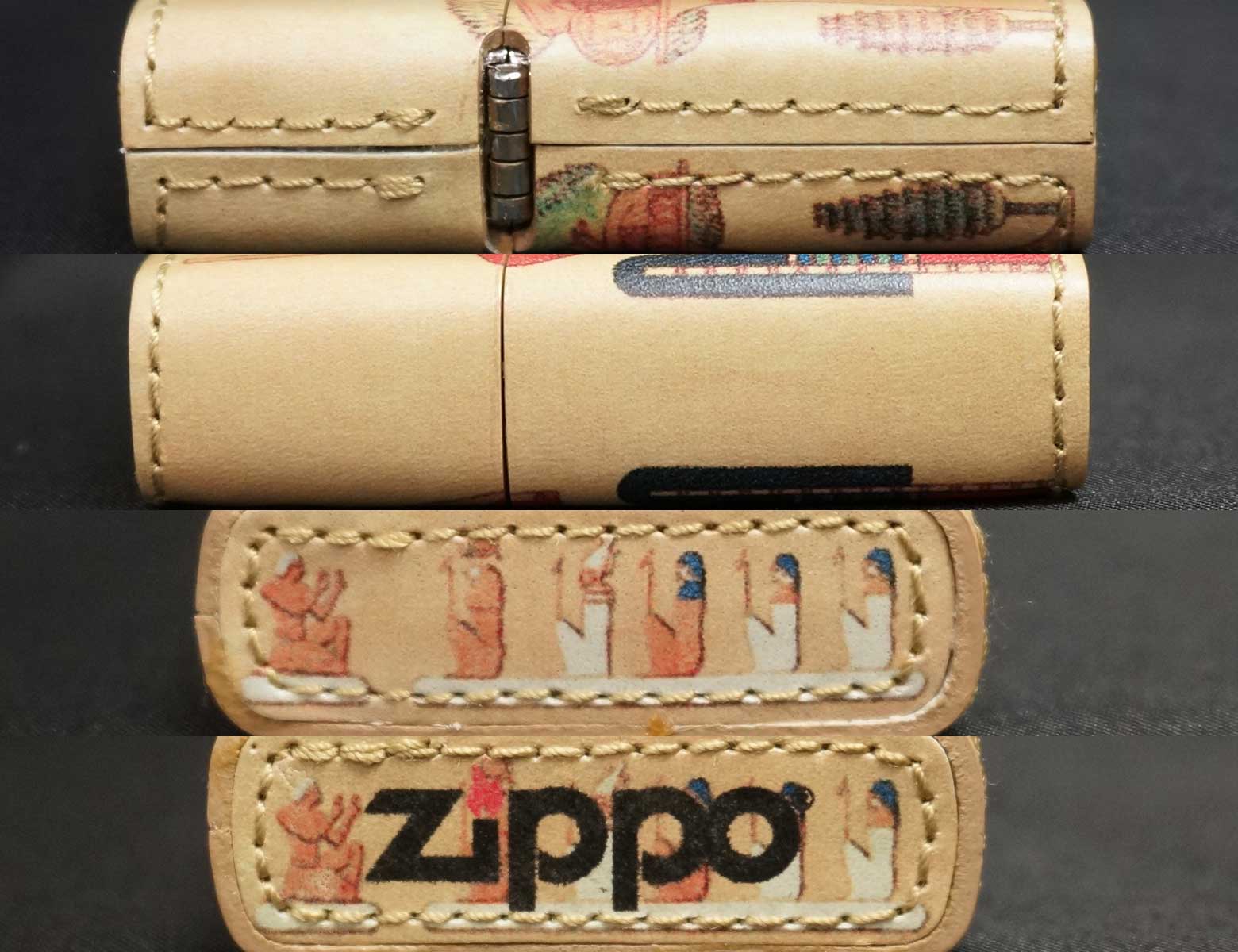 画像: zippo 革巻き エジプト柄 特別手工芸品シリーズ C 2002年製造