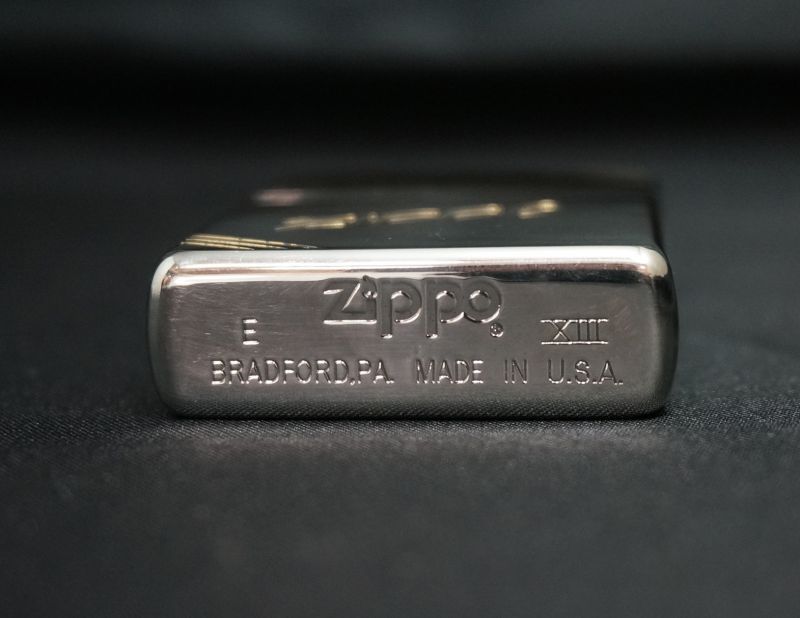 画像: zippo 筆記体ロゴ金差し シルバーメッキ 1997年製造