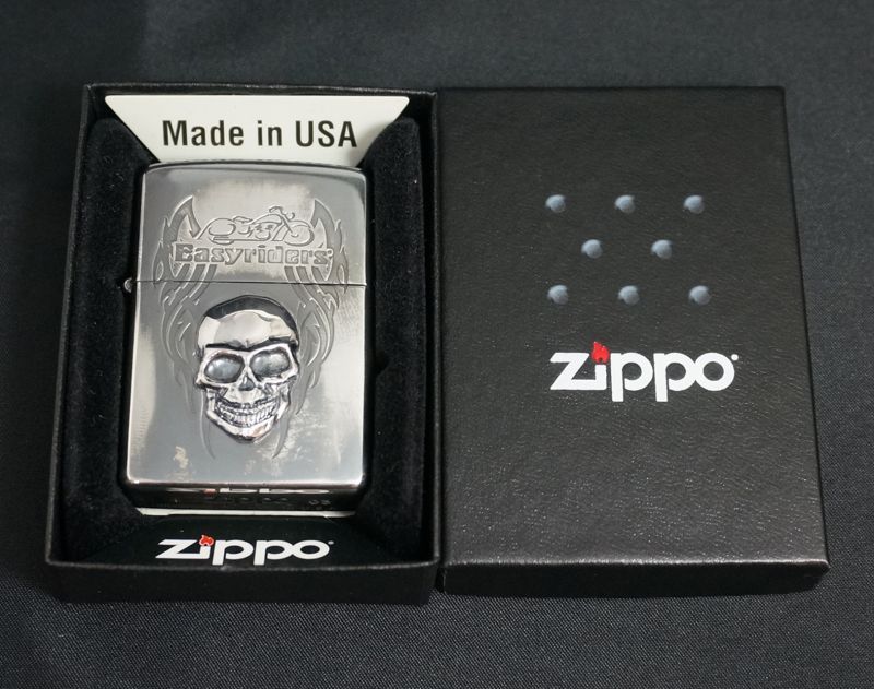 画像: zippo スカル Easy riders 2003年製造