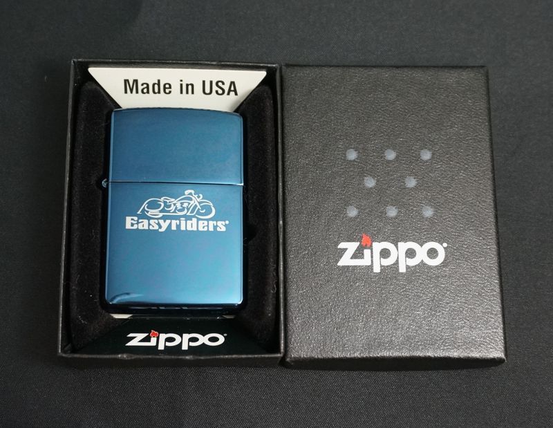 画像: zippo Easy riders ブルーチタン 2002年製造
