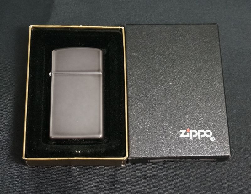 画像: zippo ブラックコーティング スリム 1997年製造