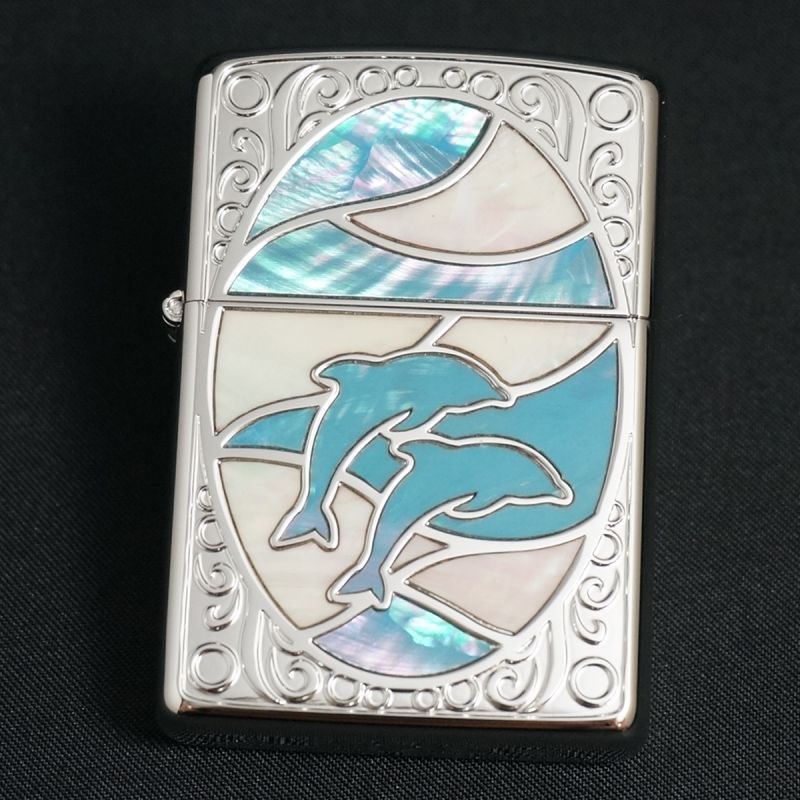 画像1: zippo シェルドルフィン WH/BL 