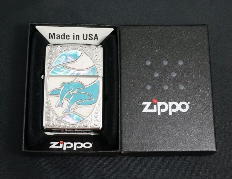 画像: zippo シェルドルフィン WH/BL 