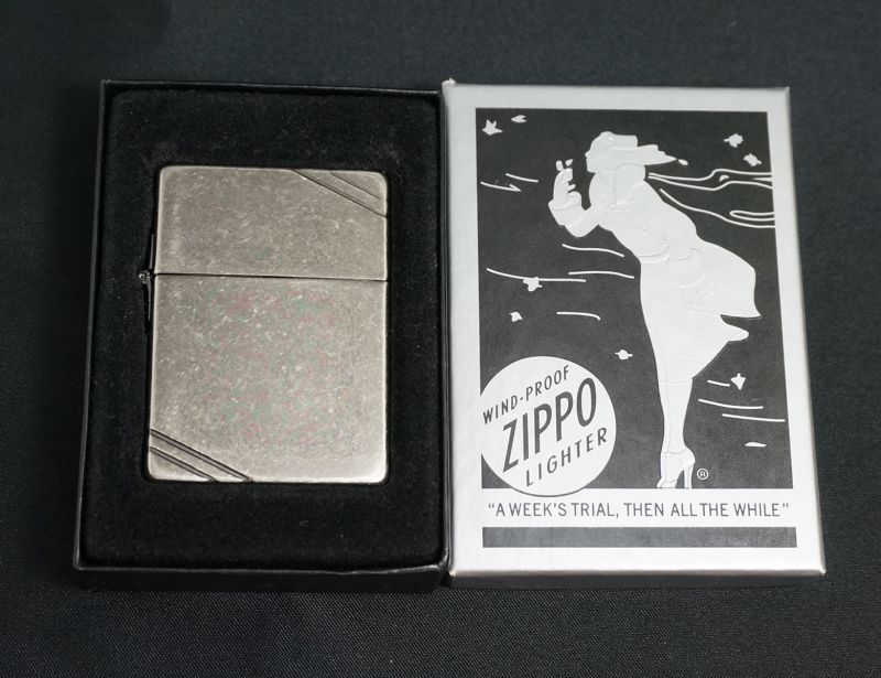 画像: zippo 1935 REPLICA ブラックニッケルバレル加工 ダイヤゴナルライン