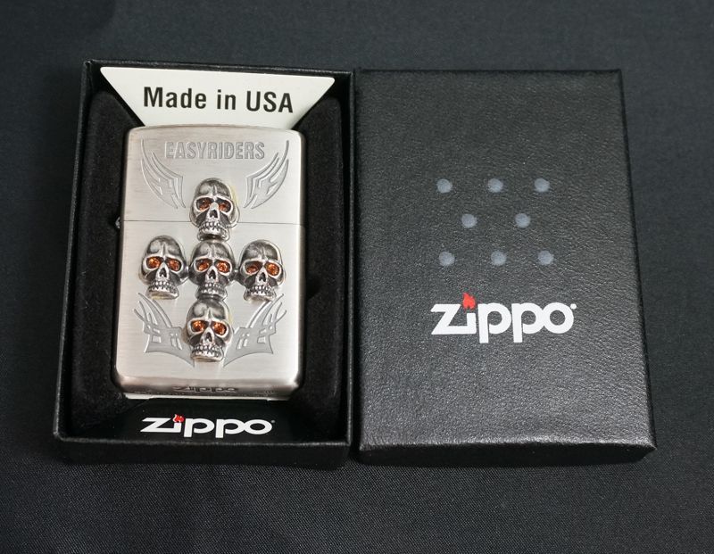 画像: zippo EASY RIDERS スカルクロス 1997年製造