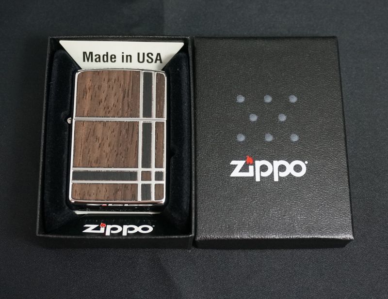 画像: zippo ダブルウッド2 BW/BK