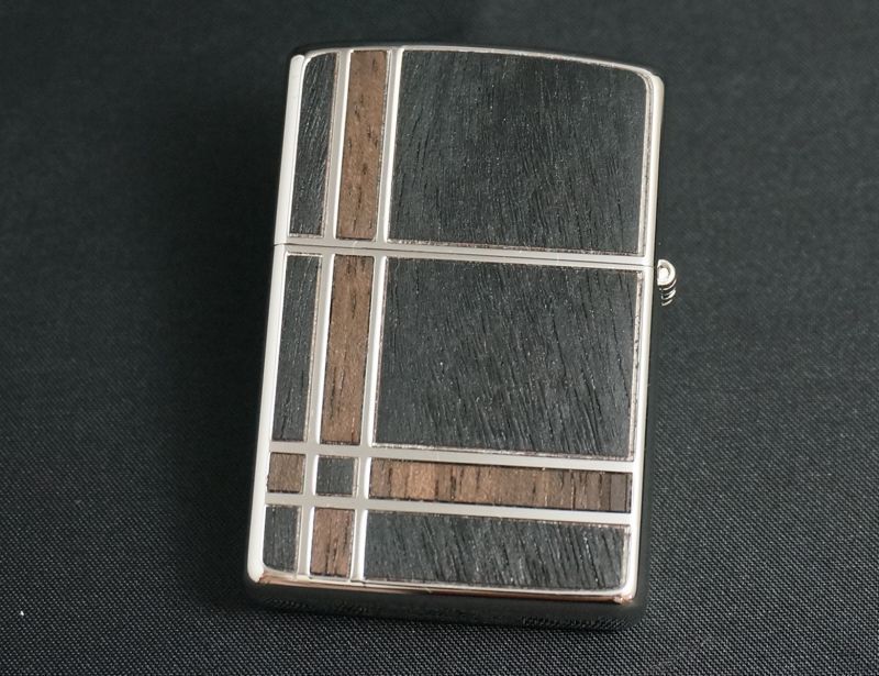 画像: zippo ダブルウッド2 BW/BK