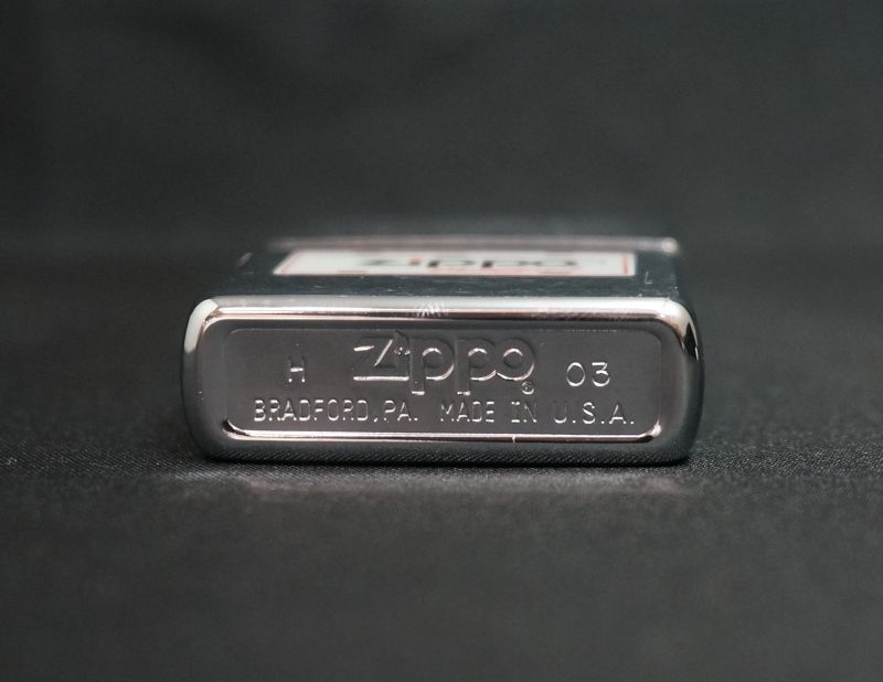 画像: zippo プレート柄 白 黒文字 #200 2003年製造