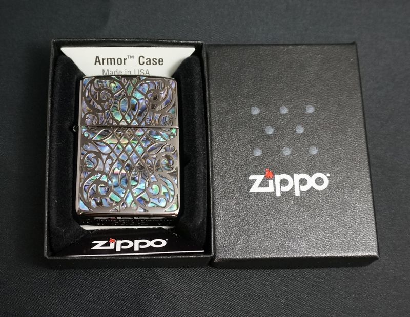 画像: zippo ARMOR シェルアラベスク BK