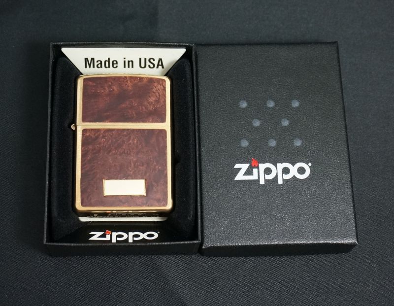 画像: zippo ブライヤー風  両面 ブラス プレート