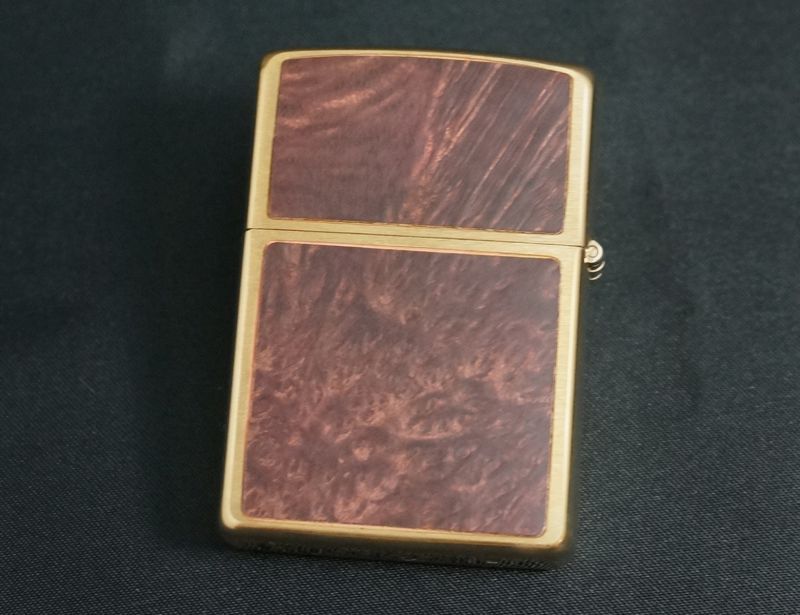 画像: zippo ブライヤー風  両面 ブラス プレート