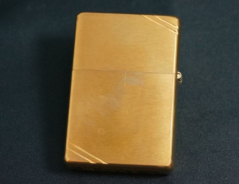 画像: zippo フラットトップ #240 ブラッシュ・ブラス 2000年製造