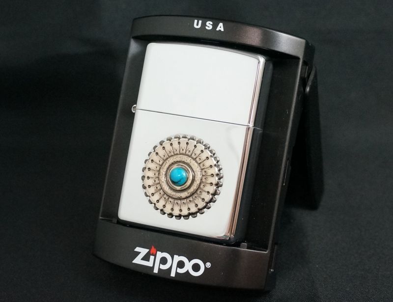 画像: zippo ターコイズ Ｂ メタル 1998年製造