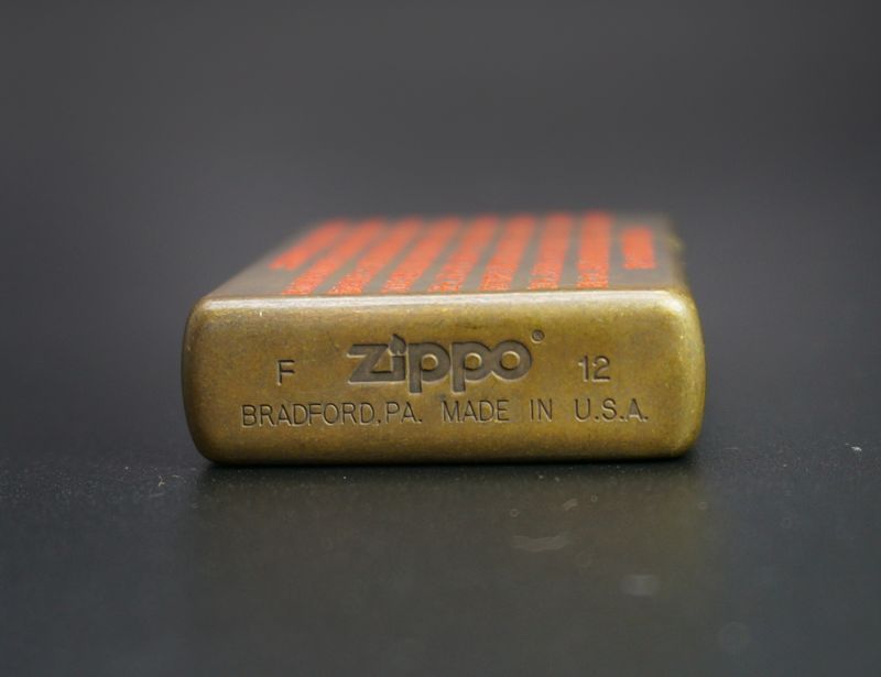 画像: zippo 般若心経 両面加工 ブラウン