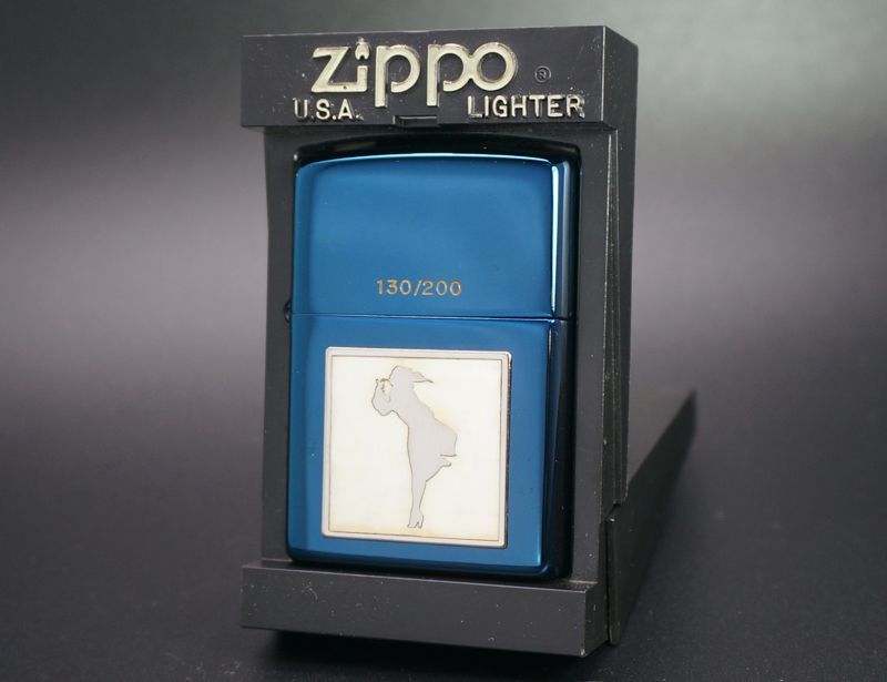 画像: zippo WINDY ブルーチタン シェル 2001年製造