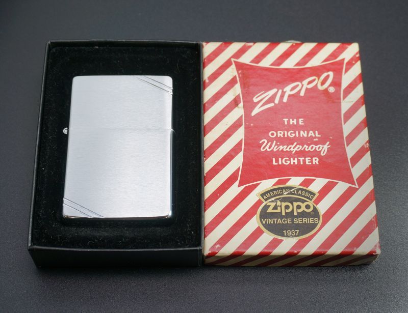 画像: zippo フラットトップ #230 ブラッシュ・クローム 1990年製造