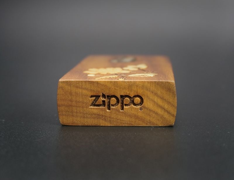 画像: zippo 木巻き 蝶  1998年製造 ウッド割れあり