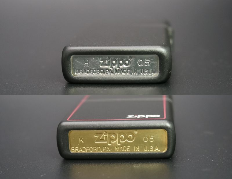 画像: zippo 黒マット ロゴ ペア 2005年製造