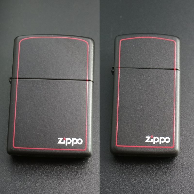 画像: zippo 黒マット ロゴ ペア 2005年製造