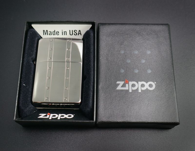 画像: zippo ブラックニッケル エッチング 2004年製造