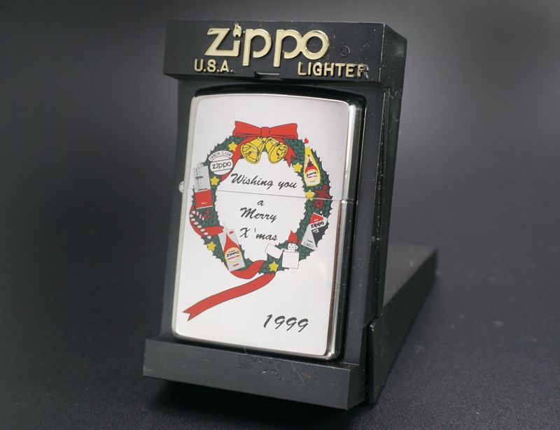 画像: zippo クリスマス リース＆オイル缶 1998年製造
