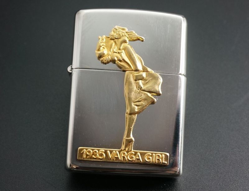 画像: zippo WINDY 「VARGA GIRL」SILVER PLATE 金メタル 1993年製造