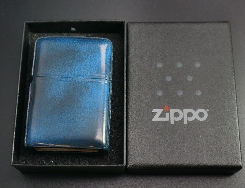 画像: zippo アドバンティックレザー ブルー