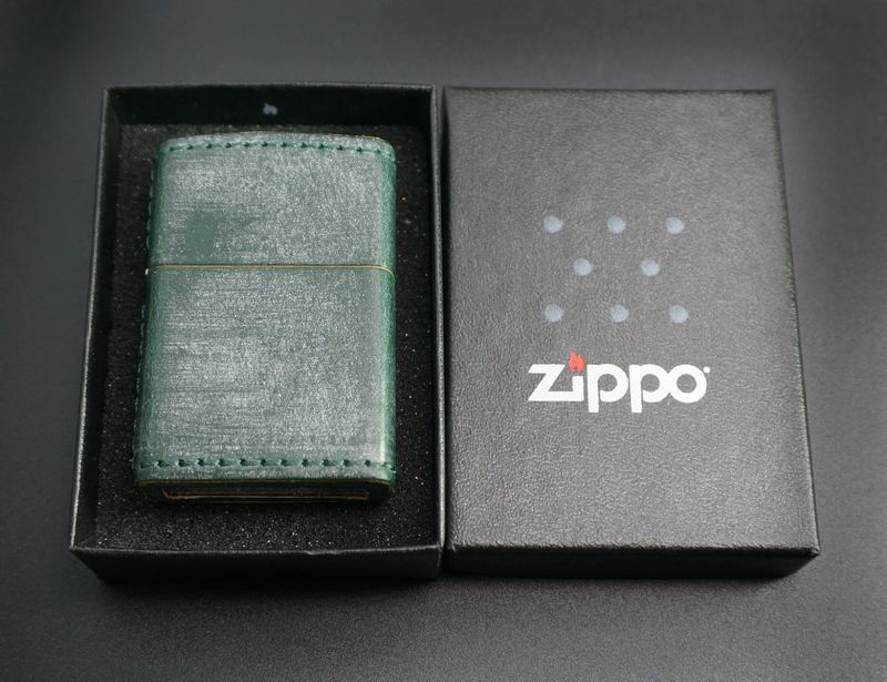 画像: zippo ブライドルレザー グリーン