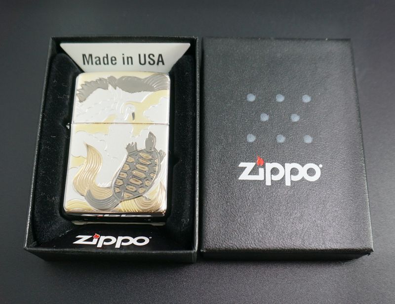 画像: zippo 電鋳板 鶴亀