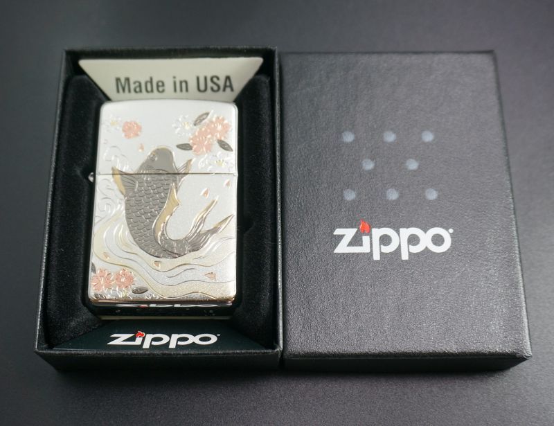 画像: zippo 電鋳板 昇り鯉