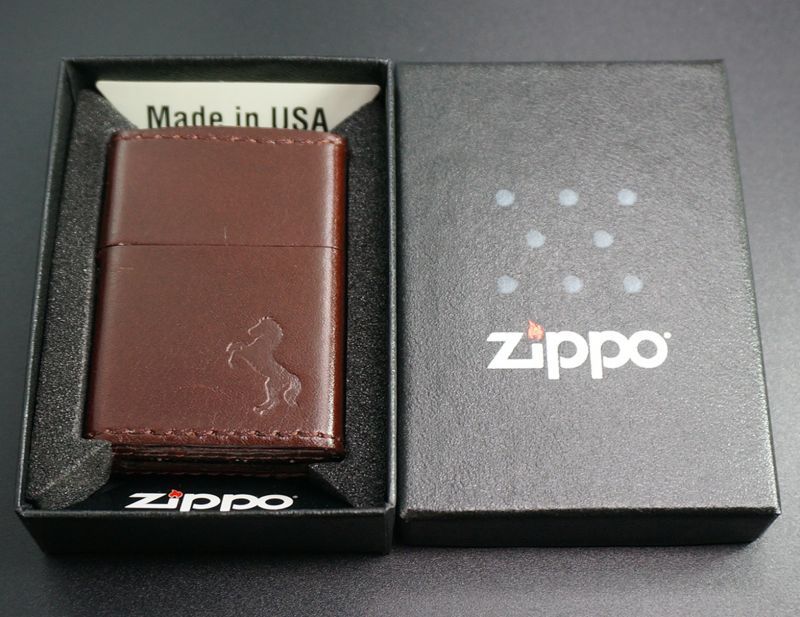 画像: zippo レザーホース ライトブラウン