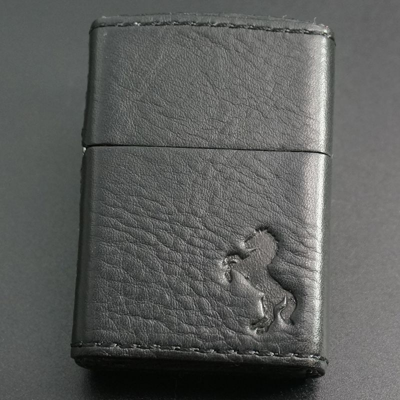 画像1: zippo レザーホース ブラック