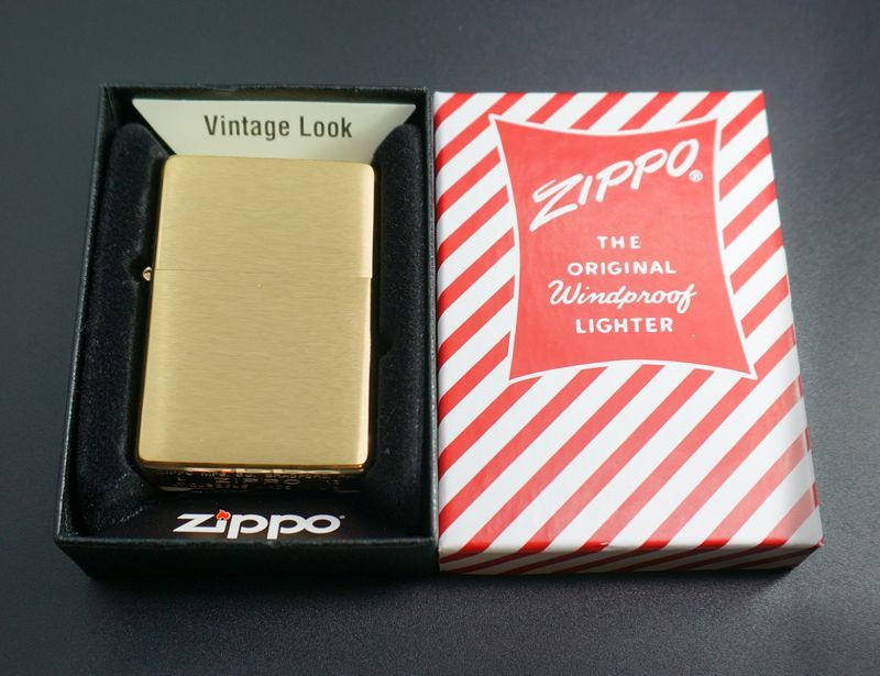 画像: zippo フラットトップ #240CC ブラッシュ・ブラス